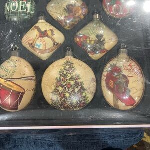 Vintage  Glass Adornos De Cristal Holiday Ornament Set